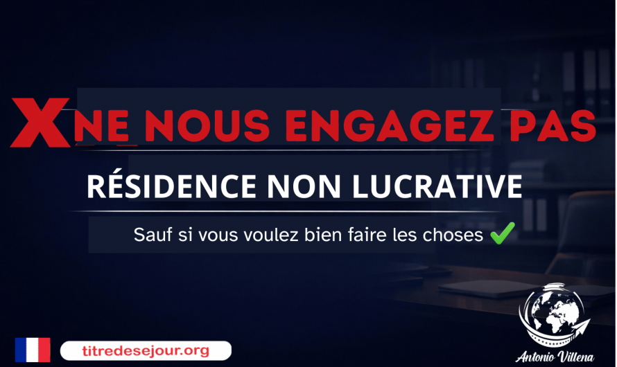 👉 NE NOUS ENGAGEZ PAS ❌ RÉSIDENCE NON LUCRATIVE Sauf si vous voulez bien faire les choses